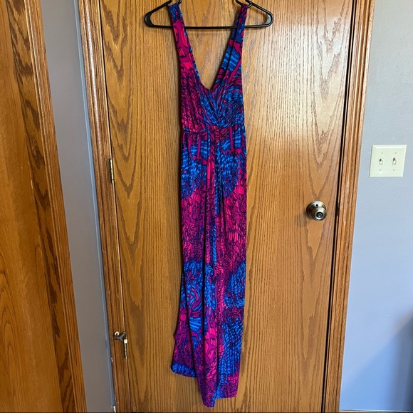 Liz Lange for Target Dresses & Skirts - Liz Lange Blue and Pink Maternity Maxi Dress Size XS Tank Stretchy Summer Bright